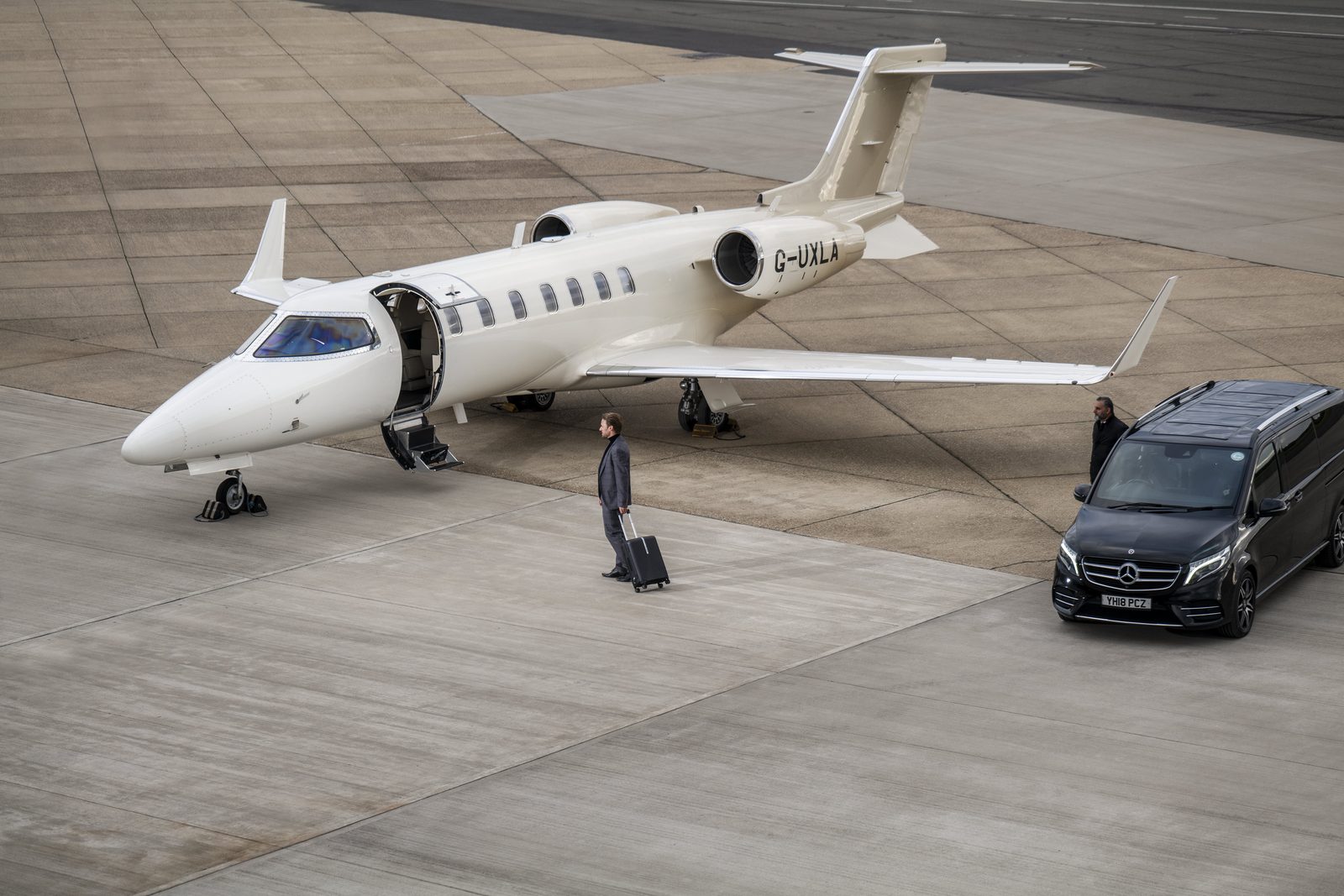 Learjet 40 on the apron